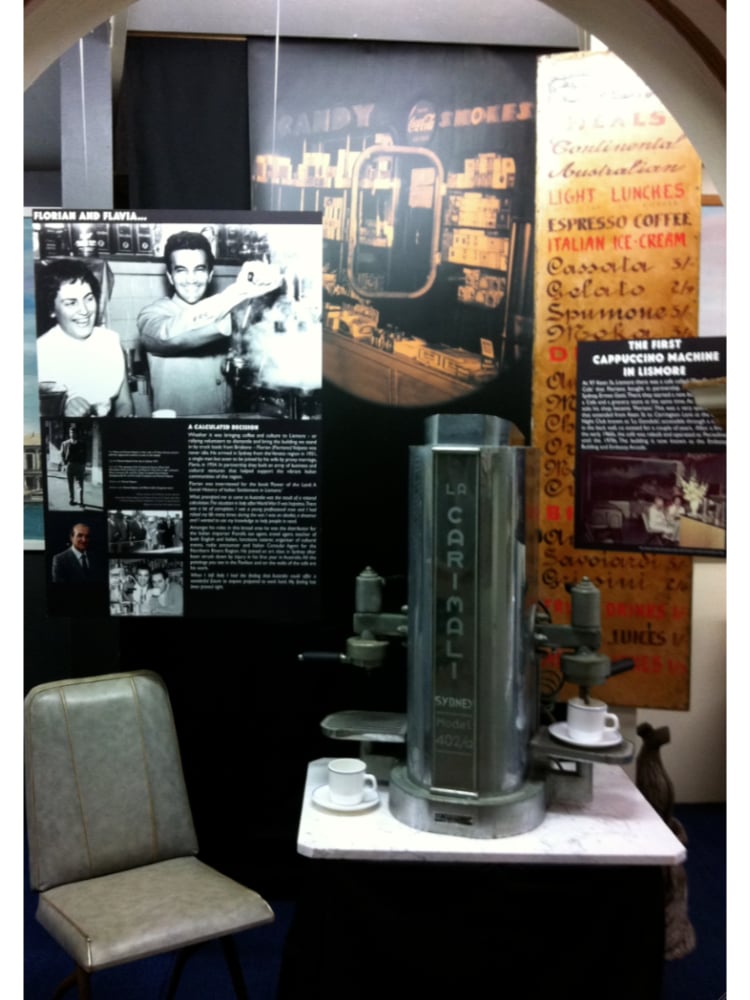 Lismore's first cappuccino machine on display in the pavilion