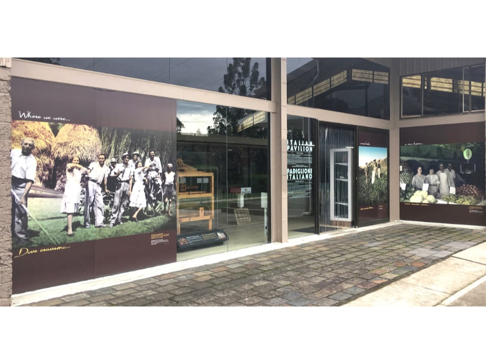 Italian Pavilion entrance signage